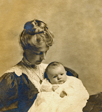 Abby and infant GP Roberts, Jr